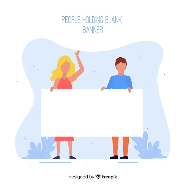 Free vector people holding banner