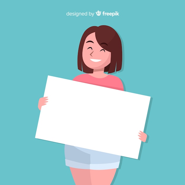 Free vector people holding blank banner