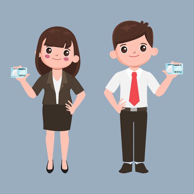 People holding national id card Population character illustration