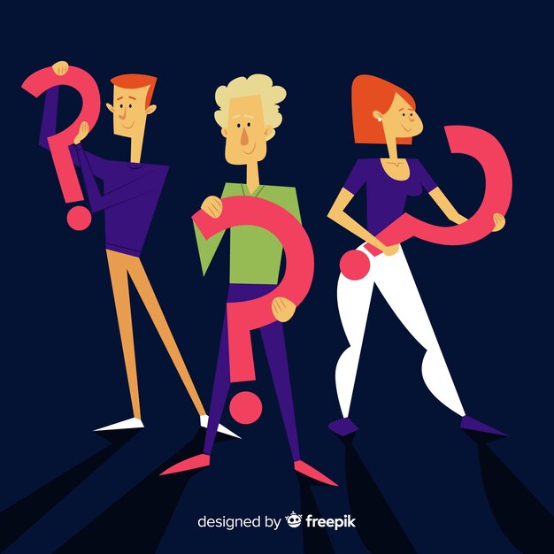 Free vector people holding question marks