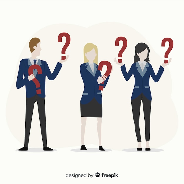 Free vector people holding question marks