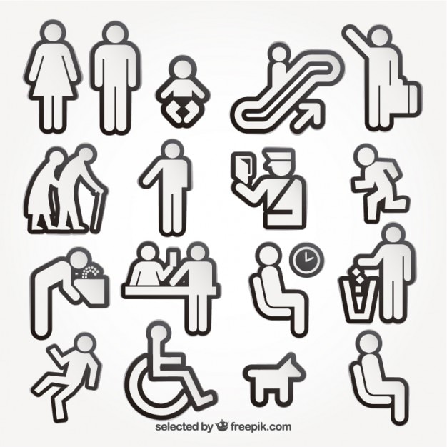 Free vector people icons collection