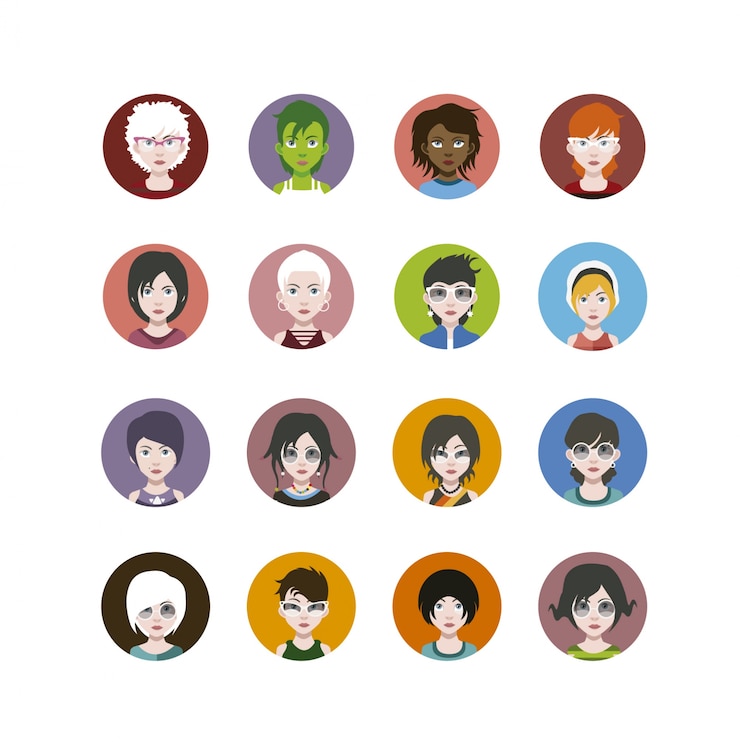 Free Vector people icons collection