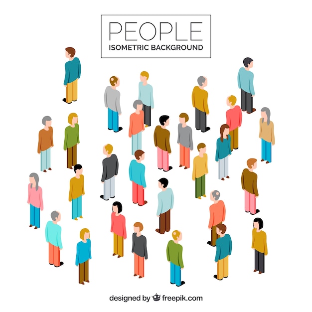 Free vector people isometric background