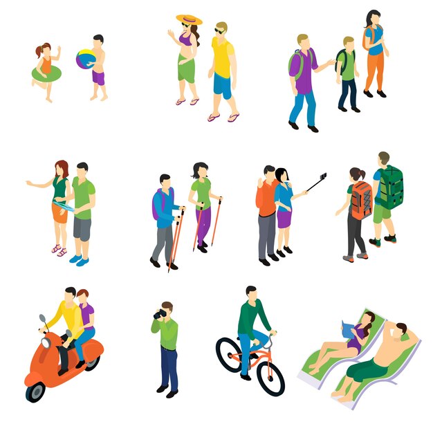 People Isometric Travel Set