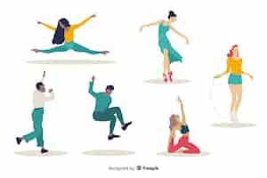 Free vector people jumping collection