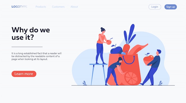 Free Vector people keeping healthy diet
