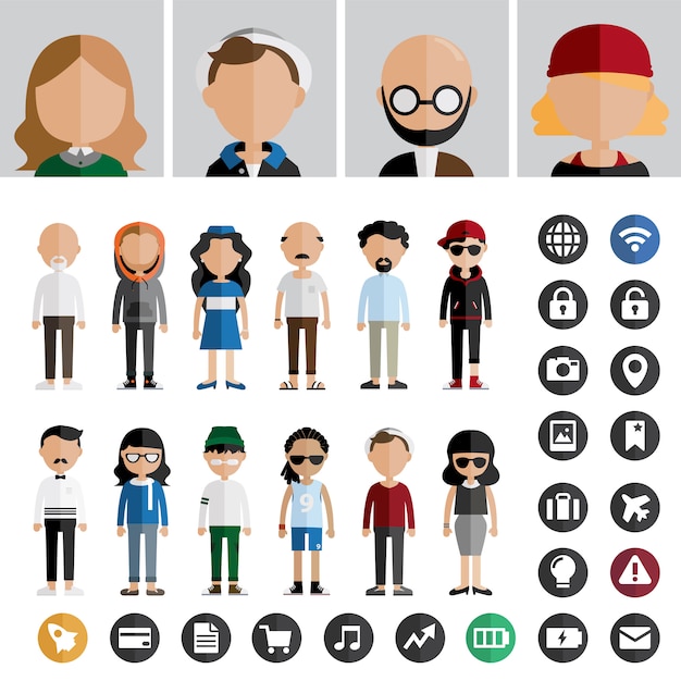 Free vector people lifestyle contemporary icon vector concept