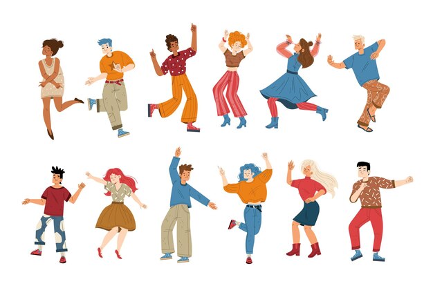 人々はパーティーで音楽を聴いたりキャラクターを踊ったりします