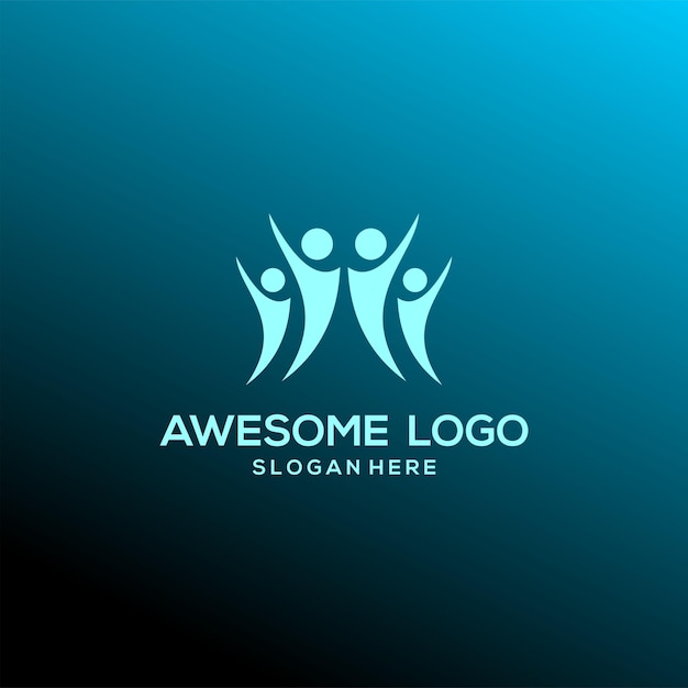 People logo company design gradient style