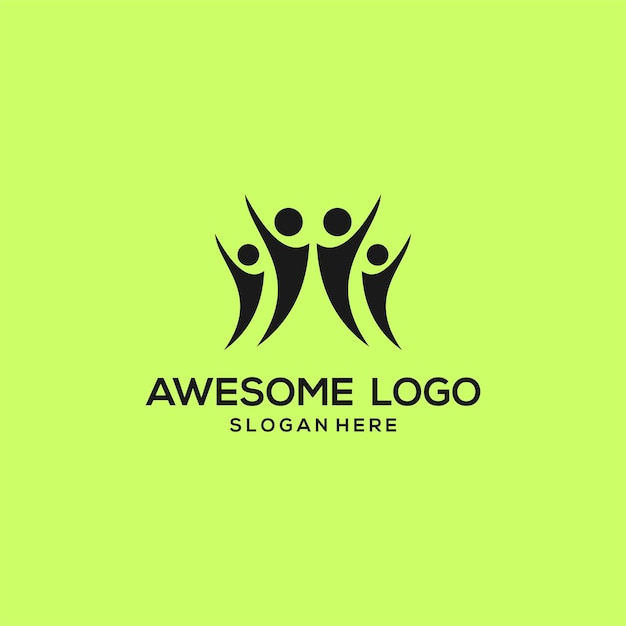 People logo company design gradient style