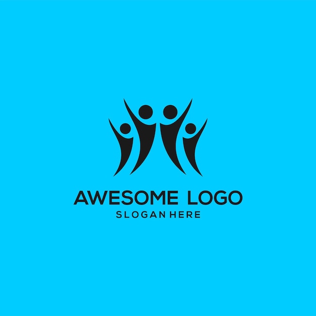 Stile gradiente di design aziendale logo persone