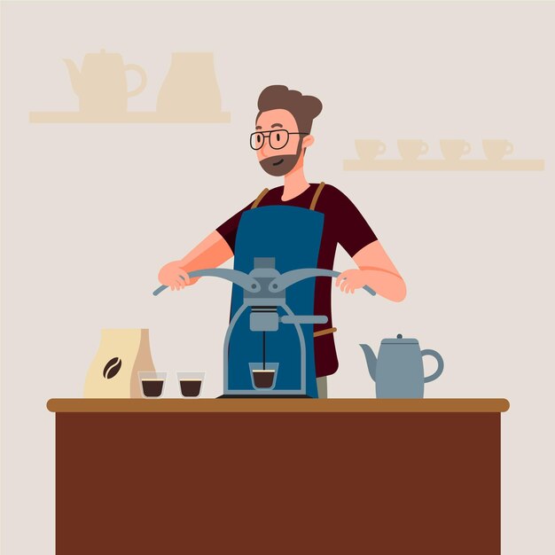 People making different coffee methods