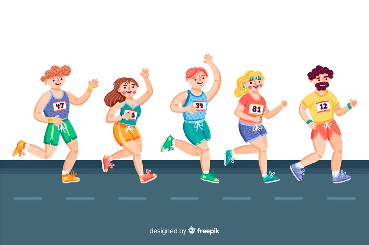無料Vector マラソンレースの人々