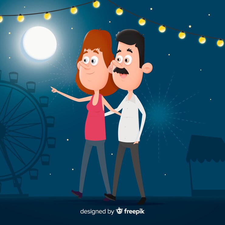 मुफ़्त वेक्टर रात के मेले में लोग