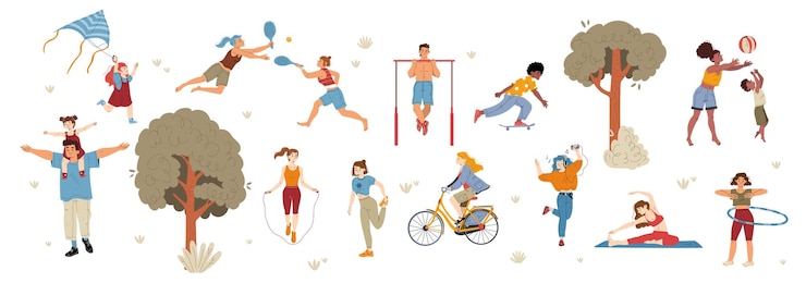 Free Vector people outdoor activities characters fun relax