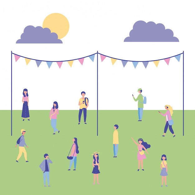 Free vector people outdoor activities