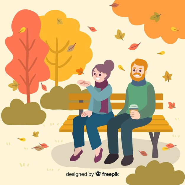 People in the park during autumn