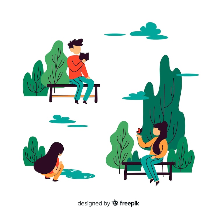 Free Vector people in the park