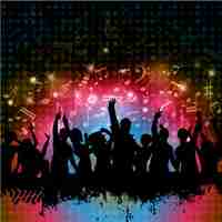 Free vector people partying silhouettes background