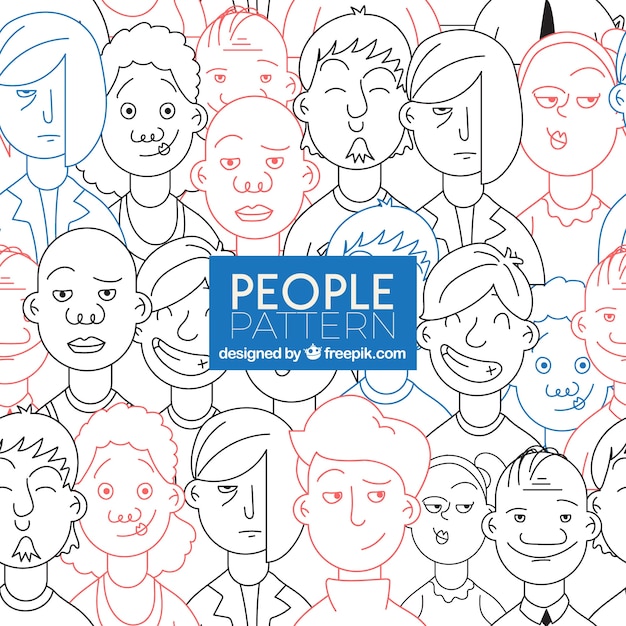 Free vector people pattern with faces