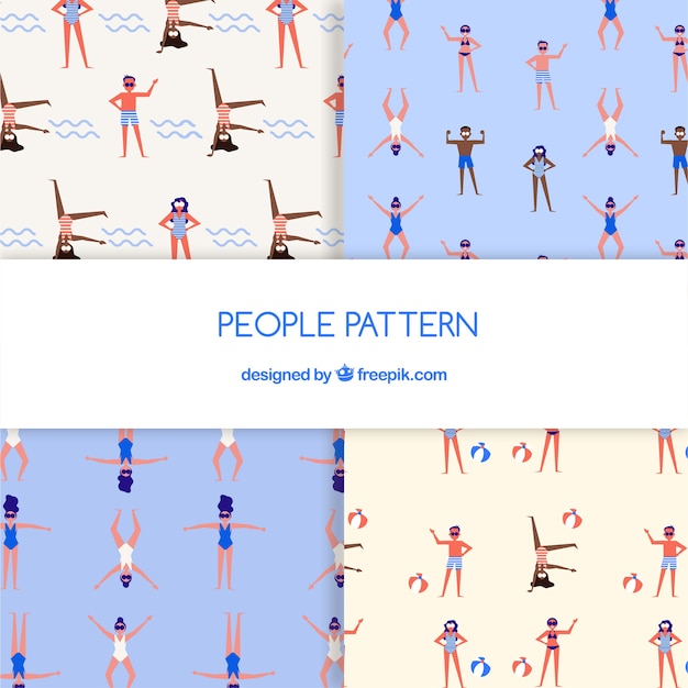 People pattern with flat design