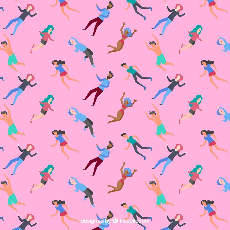 Free Vector people pattern with flat design