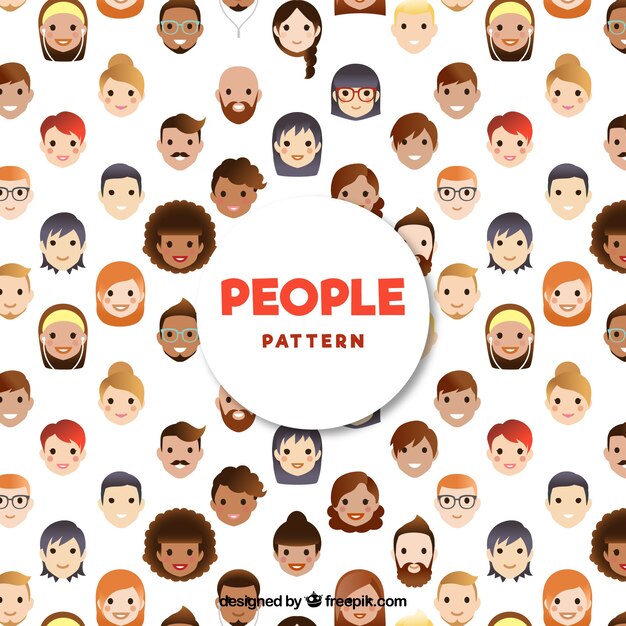 People pattern with flat design