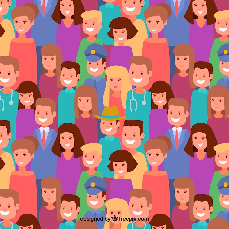 Free Vector people pattern with flat design