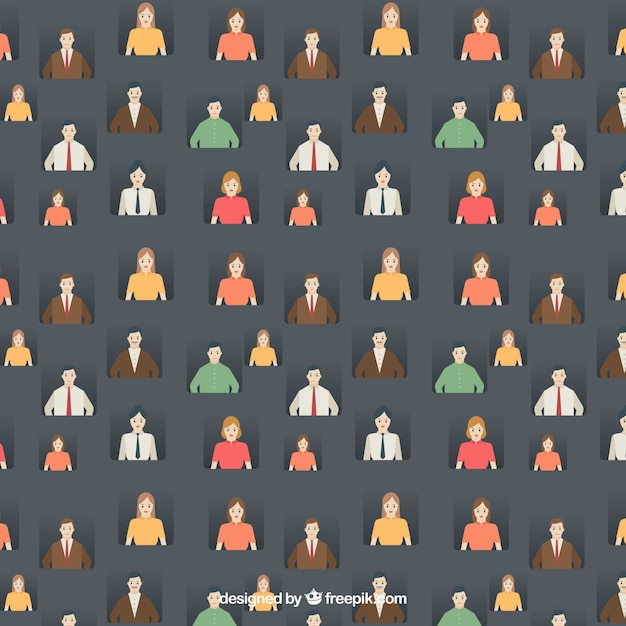 Free vector people pattern with flat design