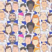 Free vector people pattern with flat design