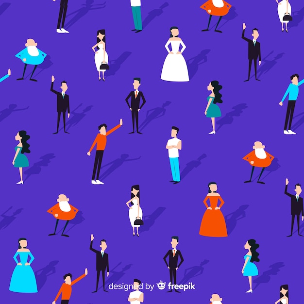 People pattern – Free Vector Template Download for Vector Illustrations