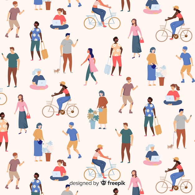 Free vector people pattern