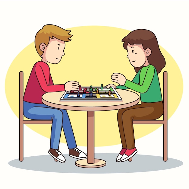 Free vector people playing ludo game