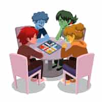 Free vector people playing ludo game