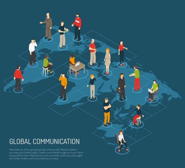 Люди Плакат Глобальной коммуникации