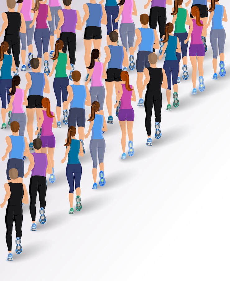 Free Vector people practising running background