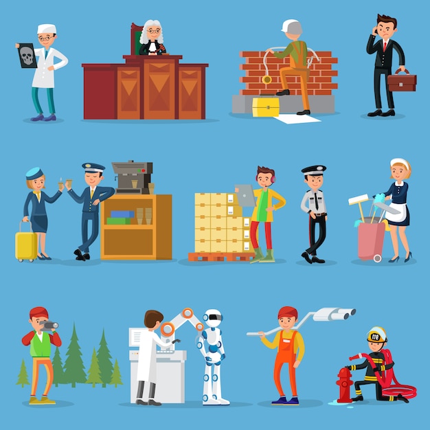 Free vector people professions set