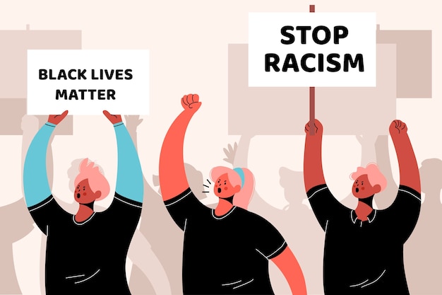 Le persone protestano per fermare il razzismo