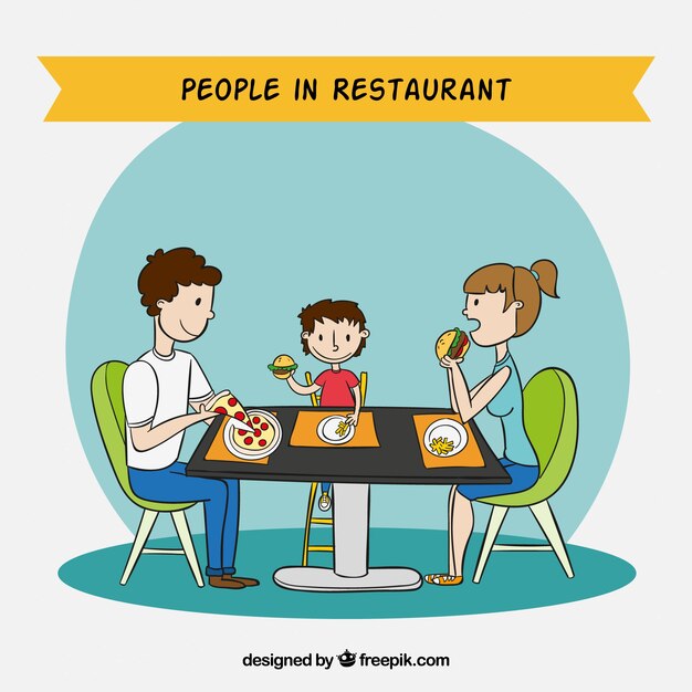 Люди в ресторане фон