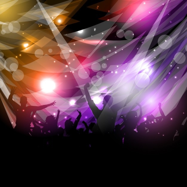 Free vector people revelry silhouette on a abstract background