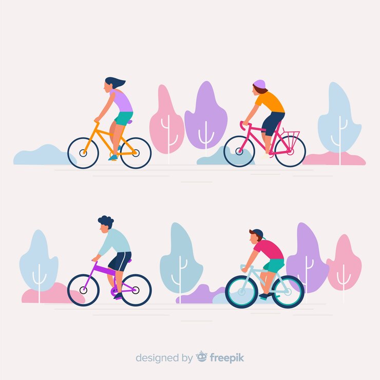無料Vector 公園で自転車に乗る人