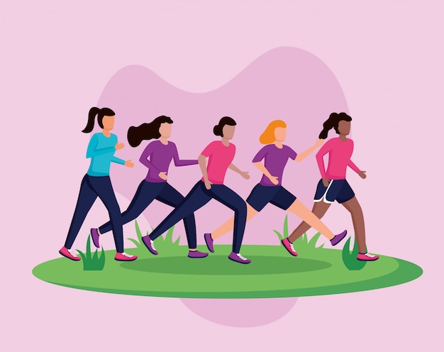 Free vector people running activity