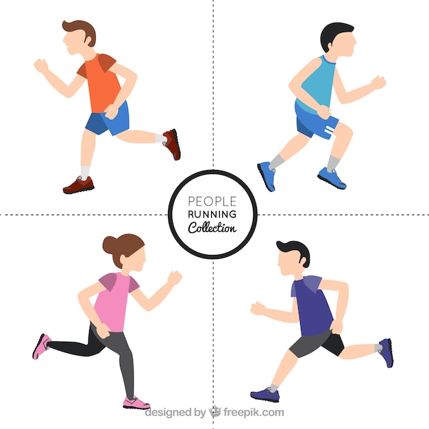 Free vector people running selection