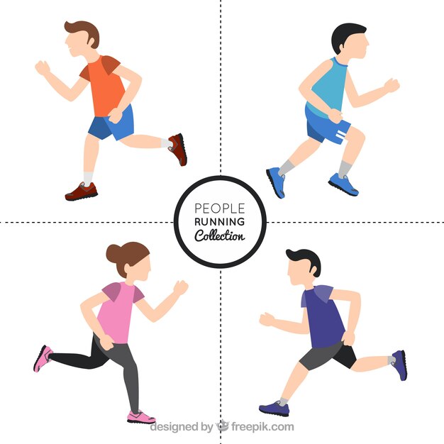 People running selection