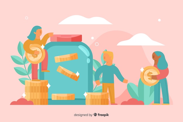 Free vector people saving money background