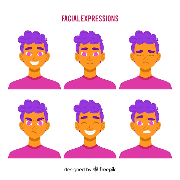 Бесплатное векторное изображение Люди, показывающие эмоции
