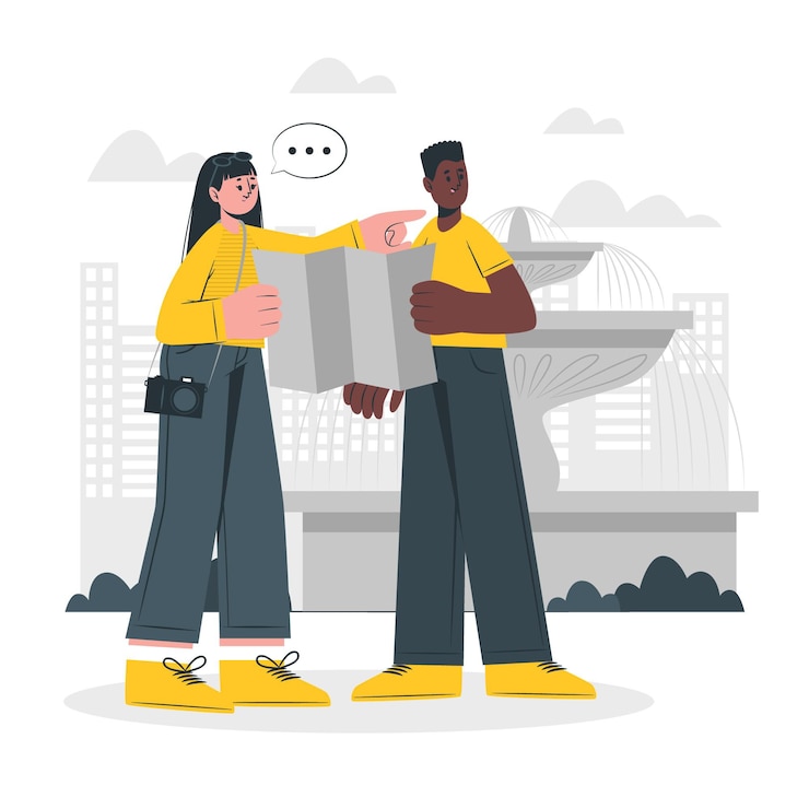 Free Vector people sightseeing outdoors concept illustration