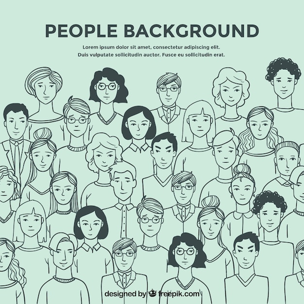 Free vector people sketches background