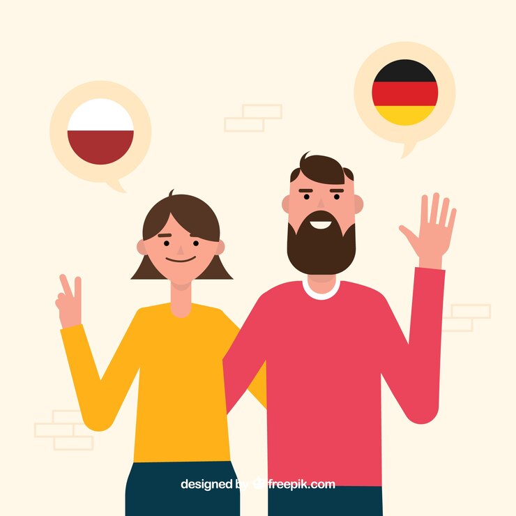 Free Vector people speaking different languages with flat design